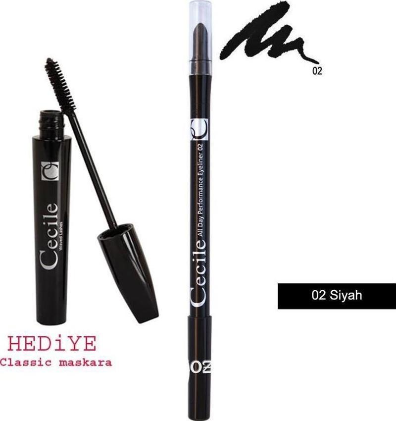 All Day Performance Sürme Eyeliner 02 Siyah + Mascara Classic