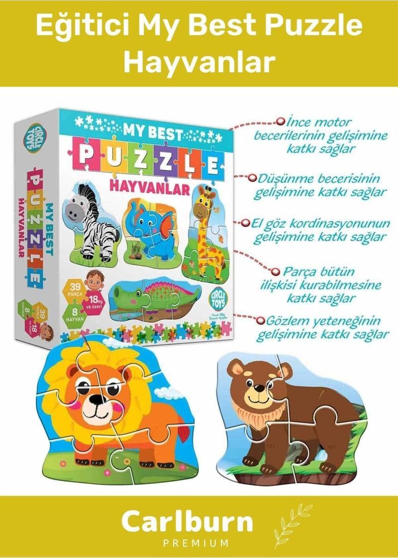 Özel Üretim Zeka Geliştirici Eğitici Çocuk El Göz Koordinasyonu My Best Puzzle Hayvanlar