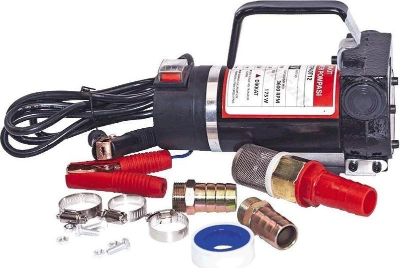 Mazot , sıvı yağ aktarma pompası Kendinden Emişli 12V DC Elektrikli Taşınabilir