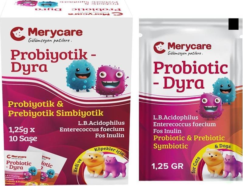 Kedi ve Köpekler için Probiyotik Dyra Prebiyotik Simbiyotik 10 Saşex1,25gr