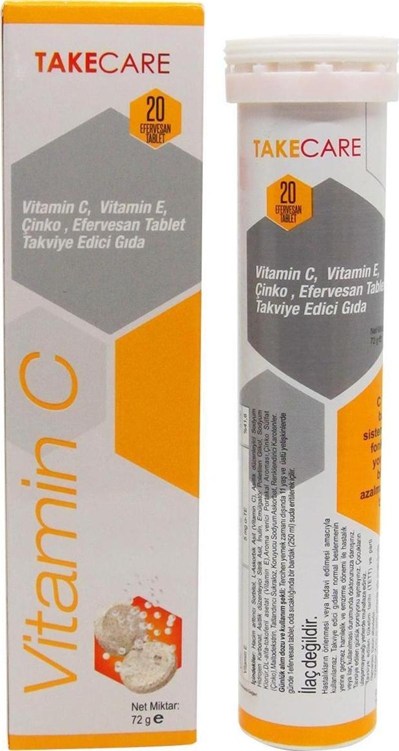 Vitamin C 1000mg, Çinko ve Vitamin E İçeren 20 Efervesan Tablet