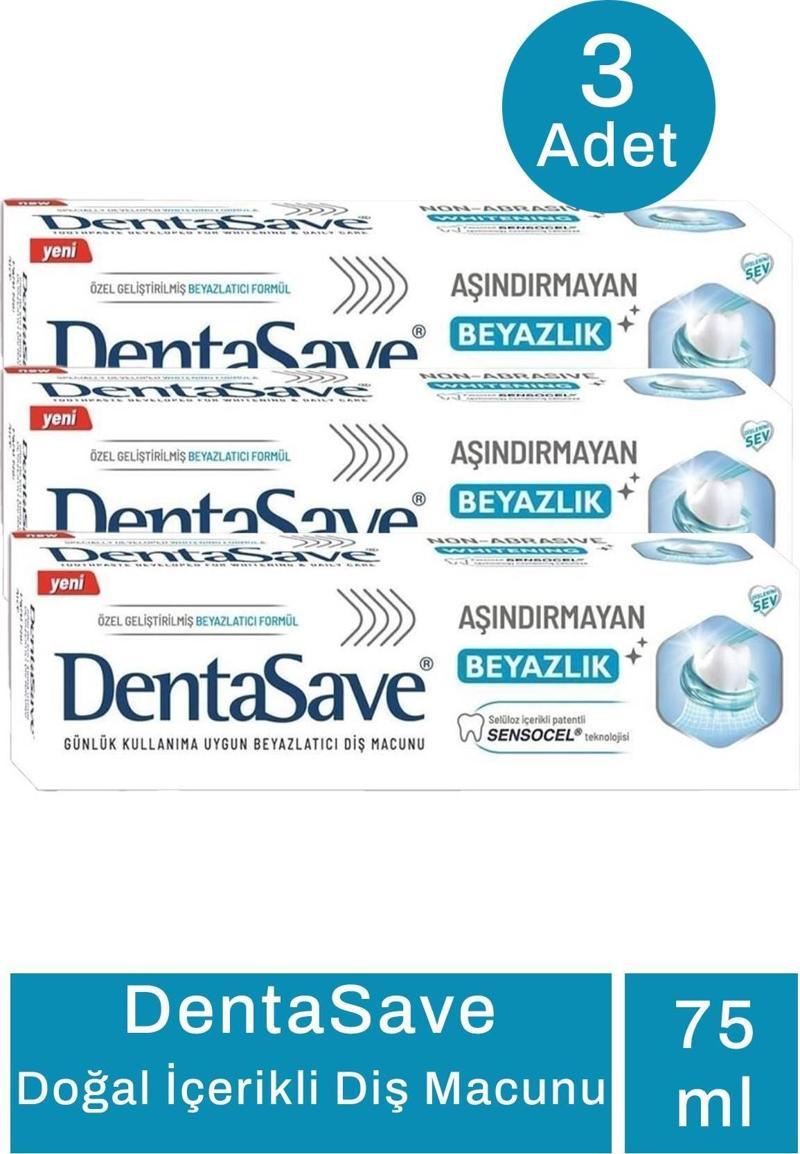 Aşındırmayan Beyazlık Diş Macunu 75 ml 3 Adet