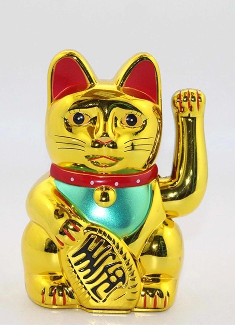 Maneki Neko Feng Shui Bereket Şans Mutluluk Çağıran Şans Kedisi Pilli Hareketli Pati Feng Shui Büyük