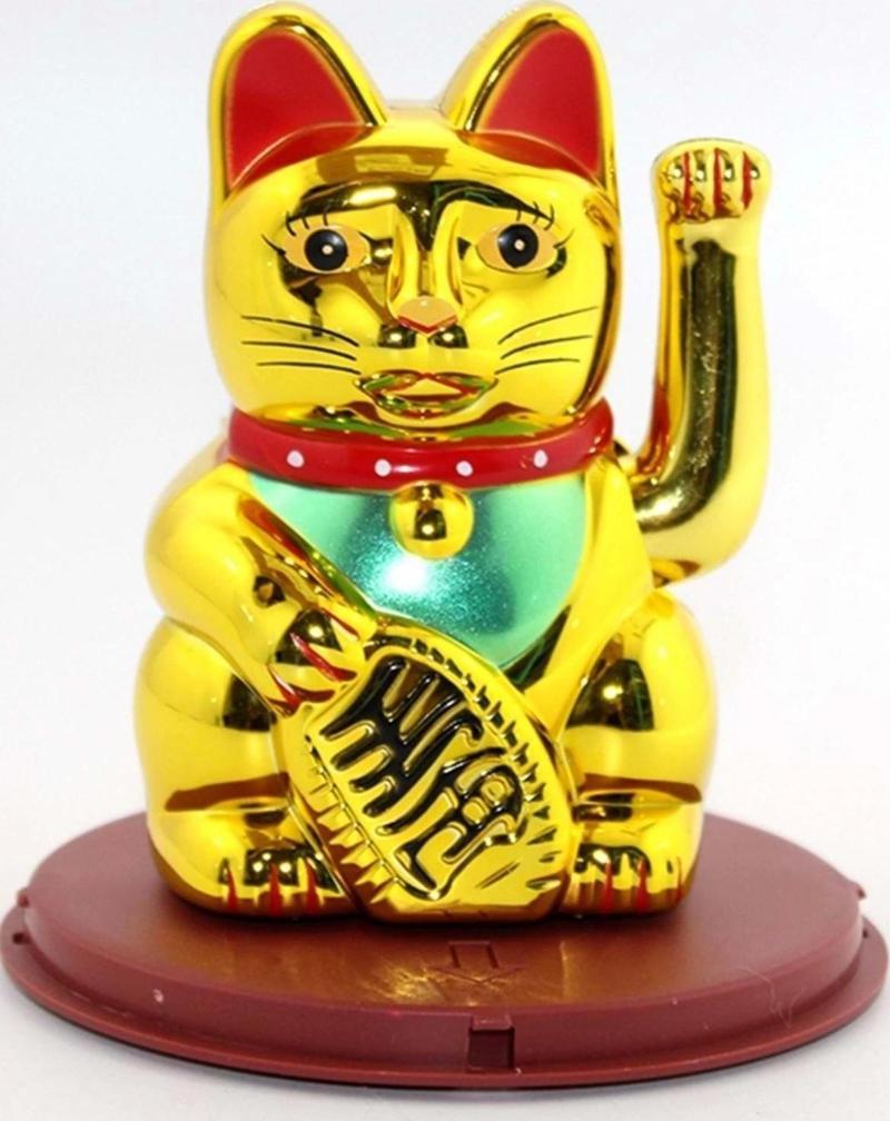 Maneki Neko Feng Shui Bereket Şans Mutluluk Çağıran Şans Kedisi Solar Panelli Hareketli Pati Feng Sh