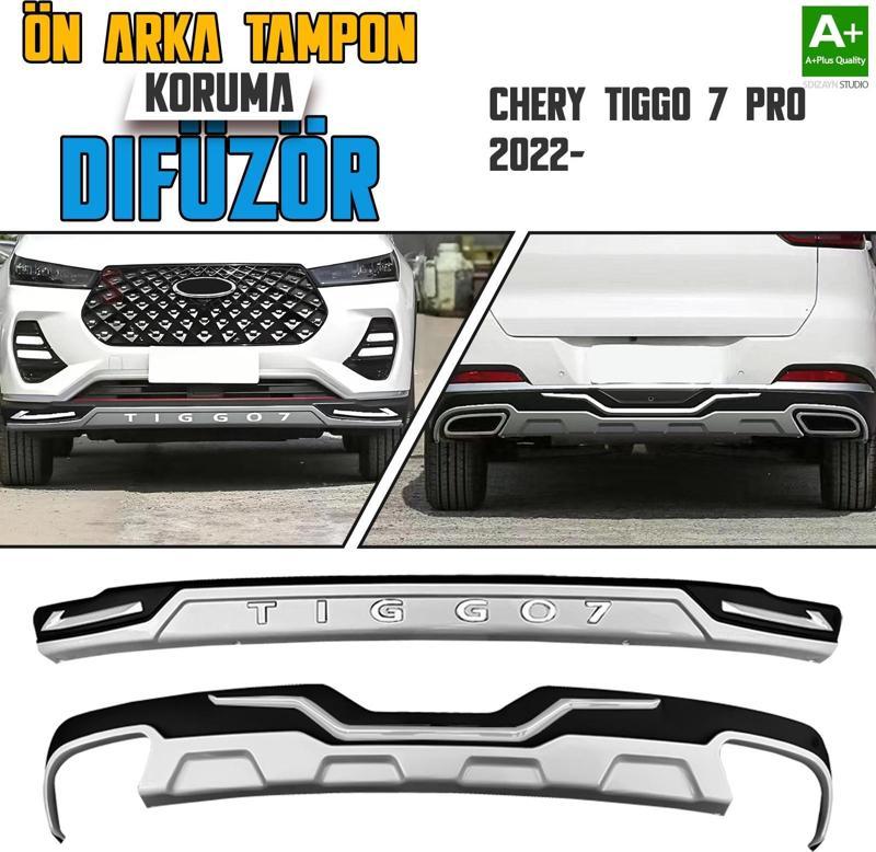 Chery Tiggo 7 Pro Ön ve Arka Tampon Koruma Difüzör Seti 2022 Üzeri A+ Kalite