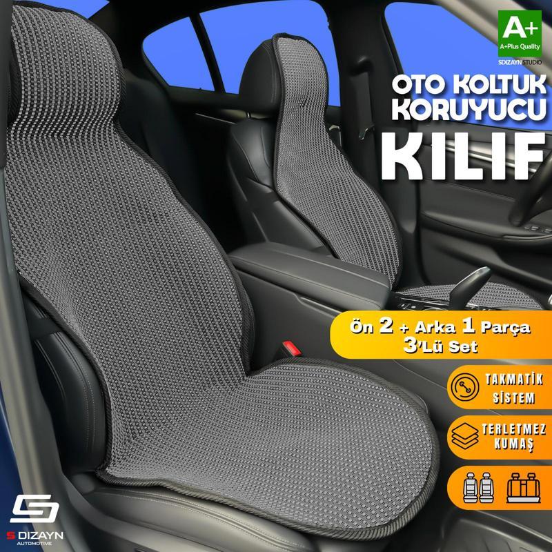 Oto Koltuk Koruyucu Kılıf Füme Universal 2+1 Parça Ön Arka A+ Kalite