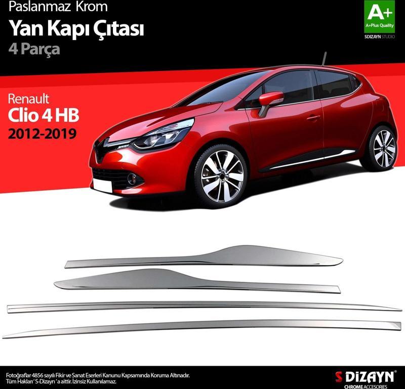 Renault Clio 4 HB Krom Yan Kapı Çıtası 4 Prç. 2012 Üzeri