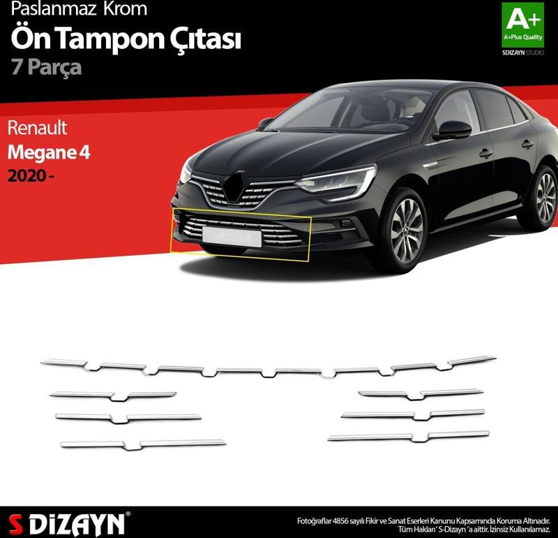 Renault Megane 4 Krom Ön Tampon Çıtası 8 Prç. 2020 Üzeri