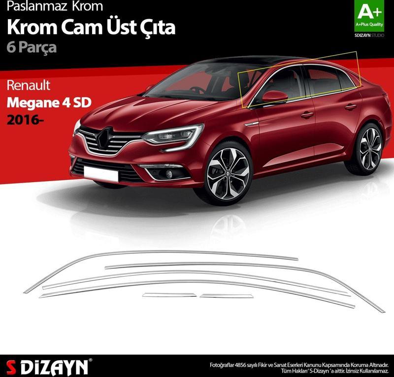 Renault Megane 4 SD Krom Cam Üst Çıtası 6 Prç. 2016 Üzeri