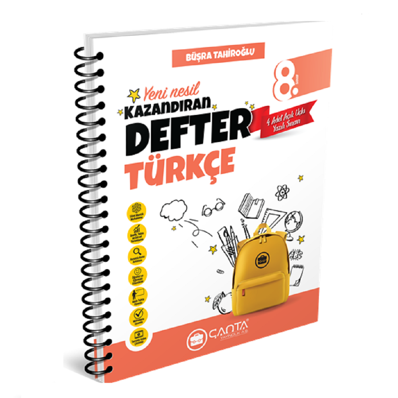 Çanta Yayınları 8.Sınıf Türkçe Okula Yardımcı Kazandıran Defter 2024