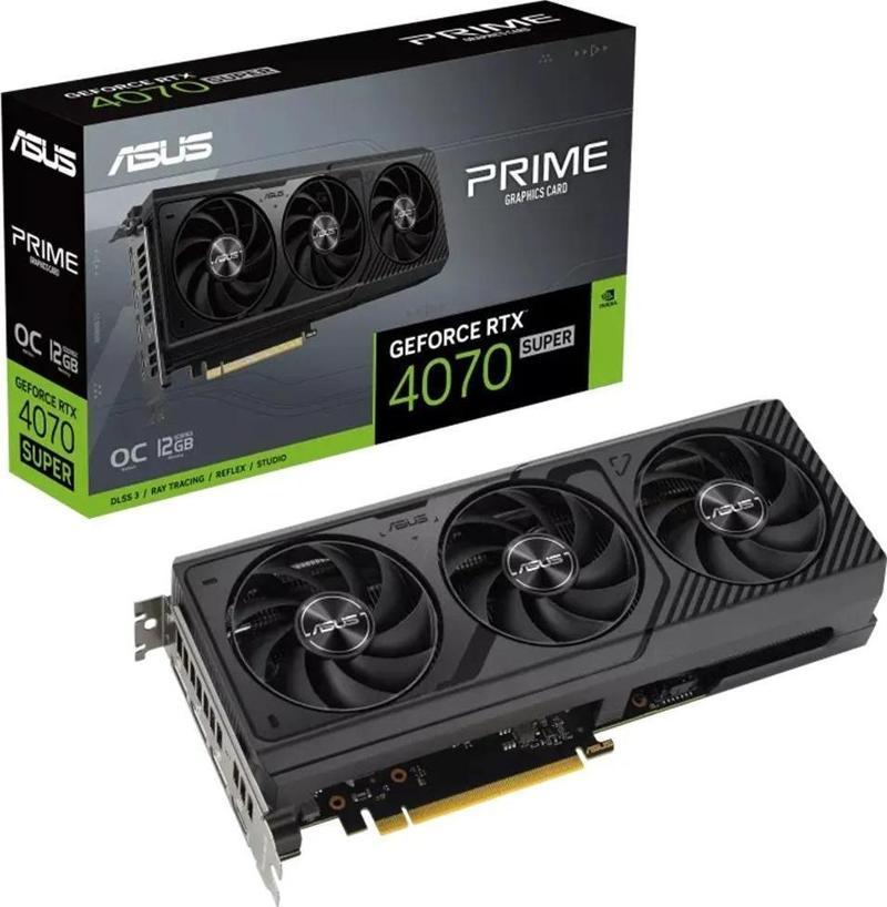 -PRIME-RTX4070S-O12G-NVIDIA-GEFORCE-RTX 4070 SUPER-12GB GDDR6X-192bit-2550MHz-HDMI-3xDP-DLSS3 EKRAN KARTI