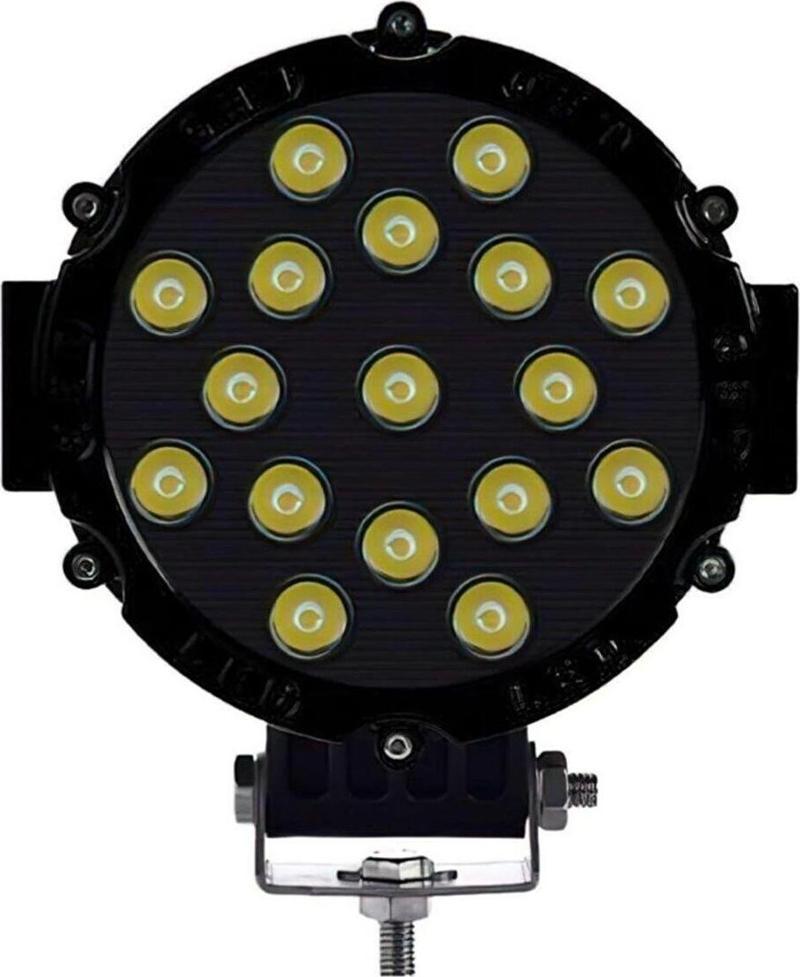 7'' Beyaz Led Siyah Yuvarlak Off Road Sis Farı Çalışma Lambası 17 Led 10-30V 51W