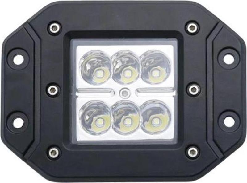 Beyaz Led Off Road Gömme Sis Farı Çalışma Lambası Projektör 6 Led 10-30V 18W