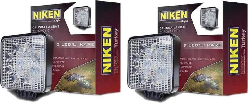 Pro 9 Led Kare Off Road Sis Farı Çalışma Lambası 2 Adet 12-24V 27W