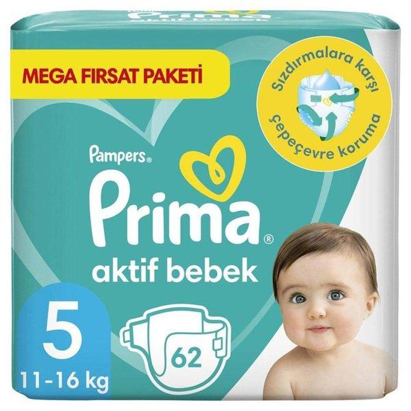 Prima Prima Aktif Bebek 5 Beden 62 Adet Junior Mega Fırsat Paketi