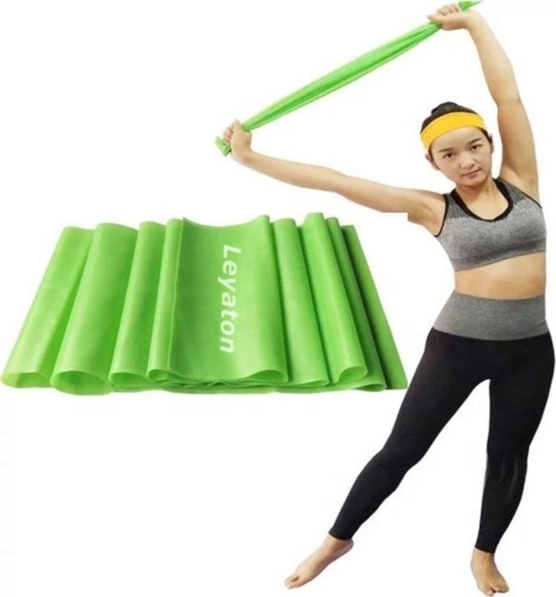 Pilates Bandı Jimnastik Plates Lastiği 150X15Cm Egzersiz Aerobik Bant 1 Adet Yeşil