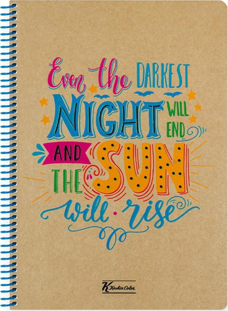 Çizgisiz Spiralli Sert Kapak Defter Doodles Sun Will Rise