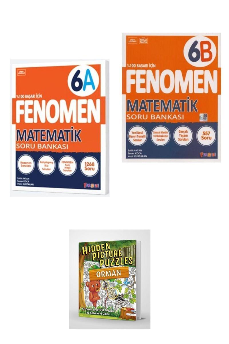 Fenomen Yayıncılık 2025 Fenomen Matematik 6a & 6b Soru Bankası 2 Kitap (HİDDEN PİCTURES PUZZLES HEDİYELİ)