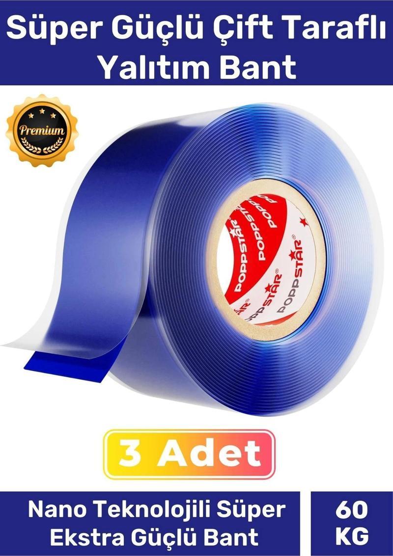 Ekstra Güçlü Hava Su Sızdırmaz İzolasyon Çok Amaçlı Çift Taraflı Silikon Bant 18mm x 1.5m - 3 Adet