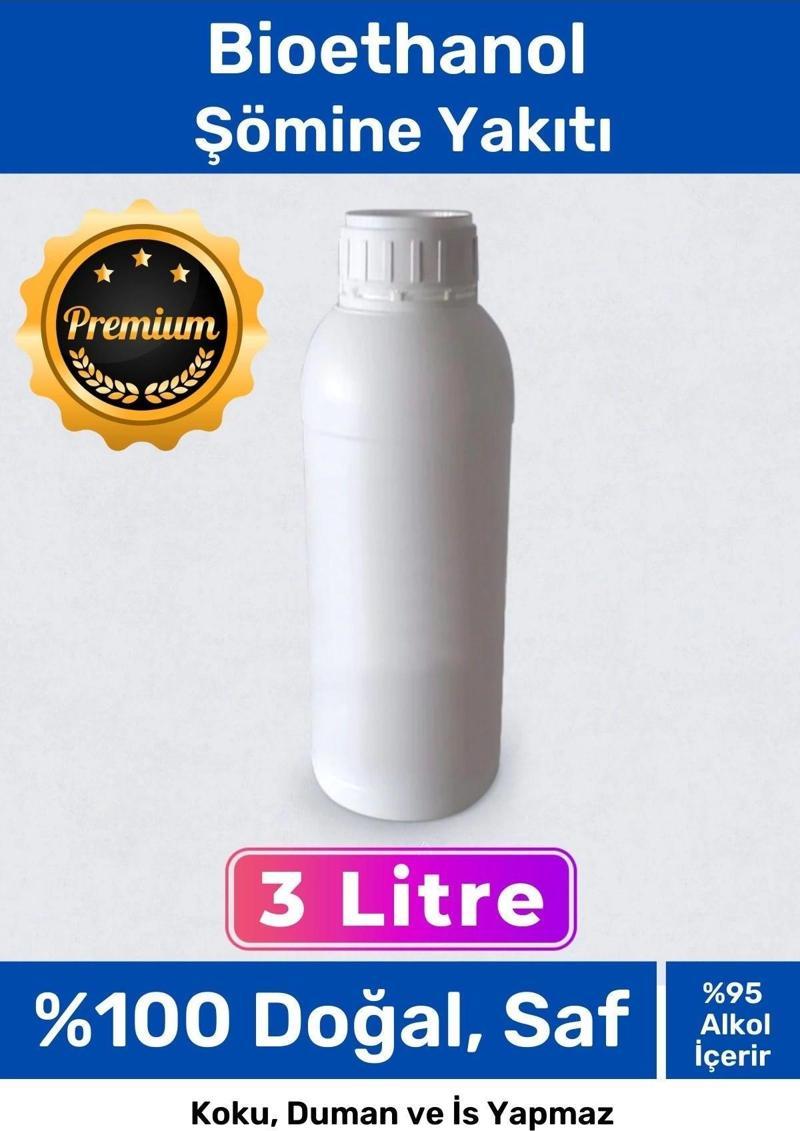 Özel Üretim %100 Doğal Saf Temiz Çevre Dostu Sıvı Koku Yapmayan Bioethanol Şömine Yakıtı 3 Litre