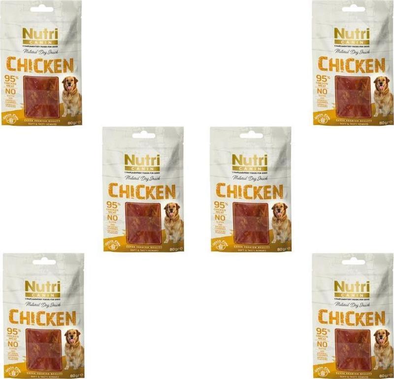 80Gr %100 Doğal Etten Natural Dog Snack Tavuk Etli Atıştırmalık 6Adet Köpek Ödülü