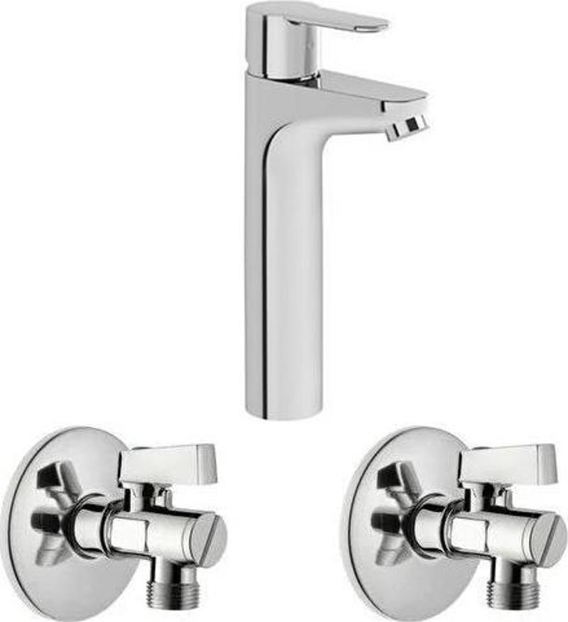 Win S Yüksek Lavabo Bataryası A42586 + A45254 Filtreli Ara Musluk 2li Set