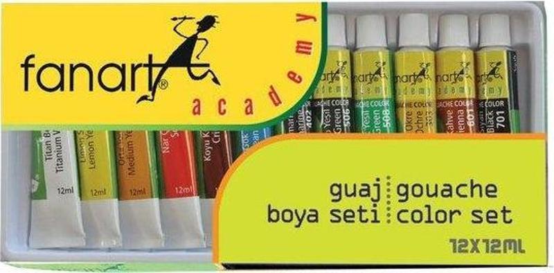 Academy Guaj Boya Seti 12X12 ml