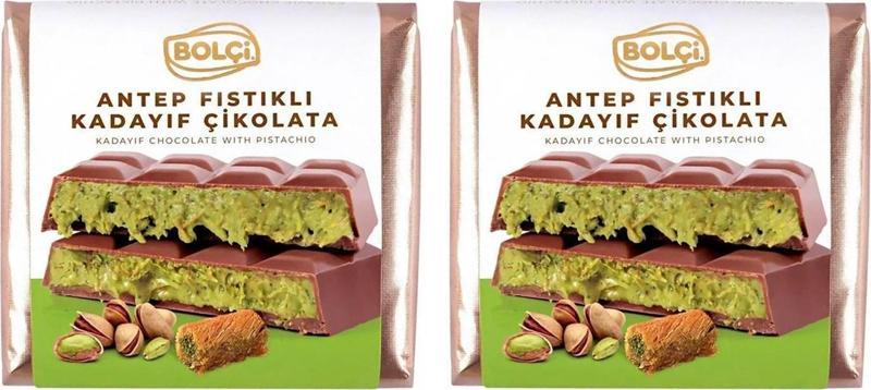 Fıstıklı Kadayıf Dolgulu Sütlü Dubai Çikolatası 100 Gr x 2 Adet