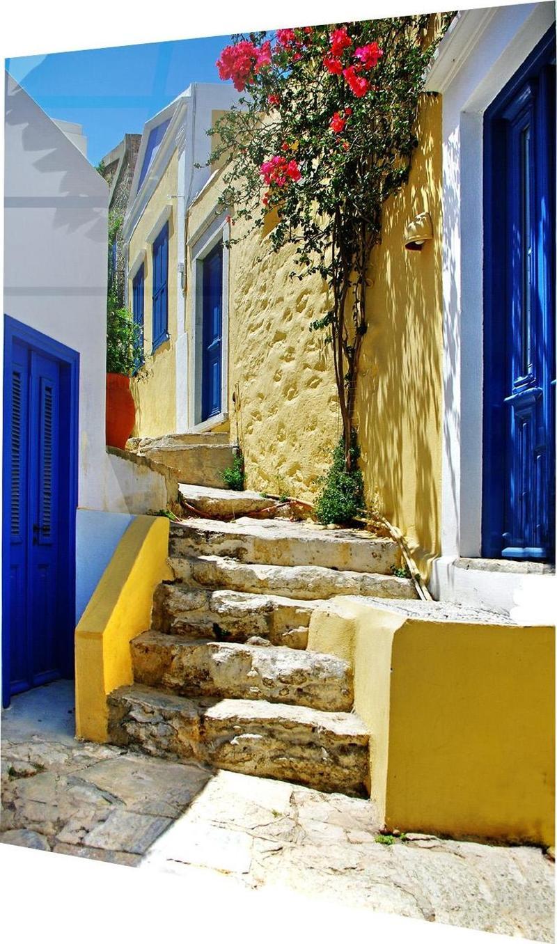 Eski Yunan Sokakları, Santorini Cam Tablo  