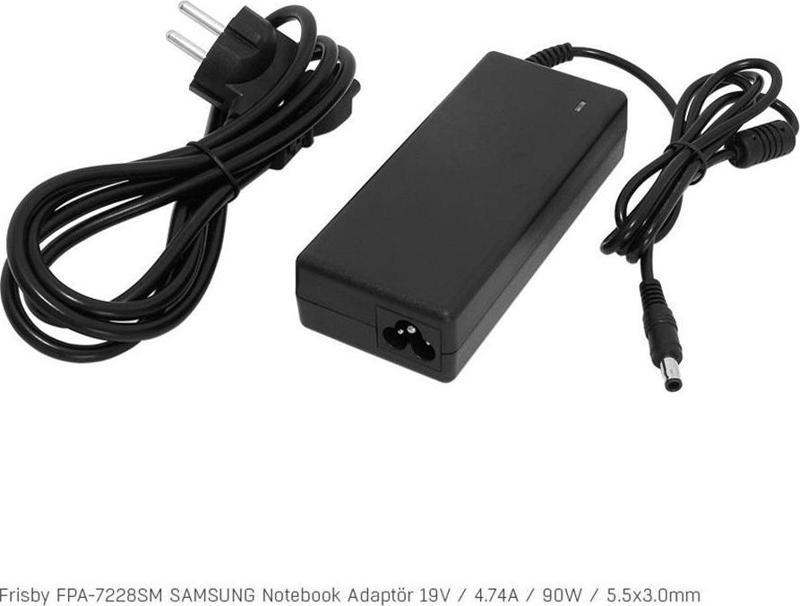 FPA-7228SM Notebook Adaptör (Samsung) 19V  4.74A (Uç Boyutu : 5.5 x 3.0mm)