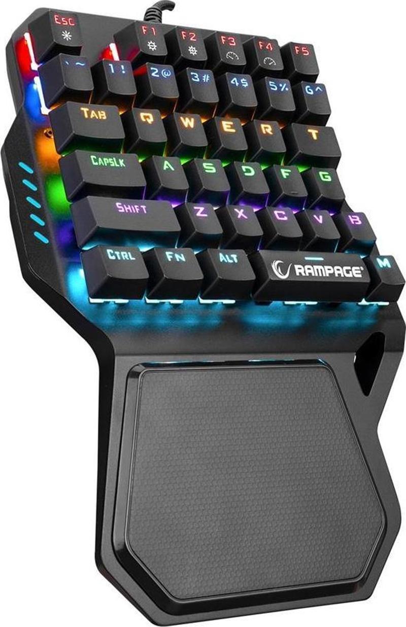 KB-R77 PALM USB Rainbow Backlight  Blue Switch Mekanik 36 Tuşlu Mini Gaming Oy Klavyesi