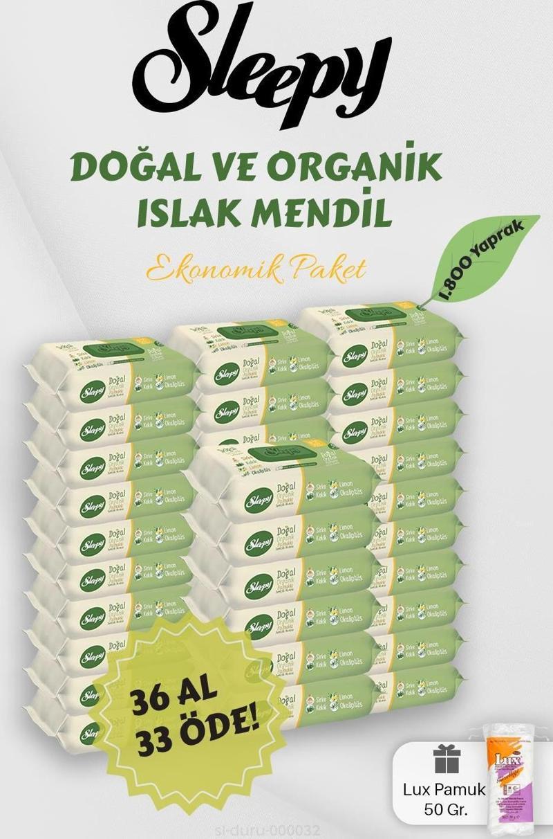 Organik Islak Mendil 36 AL 33 Öde Hediyeli