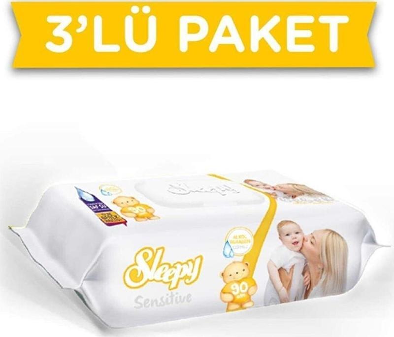 Sensitive 3 Paket Islak Mendil 90'lı