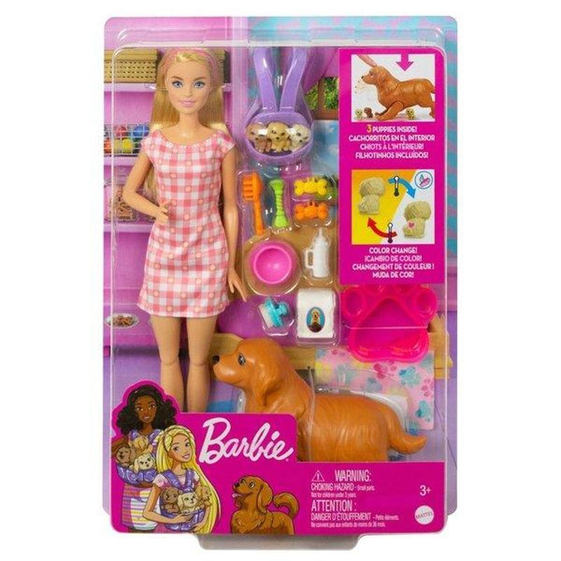 Barbie Barbie ve Yeni Doğan Köpekler Oyun Seti HCK75