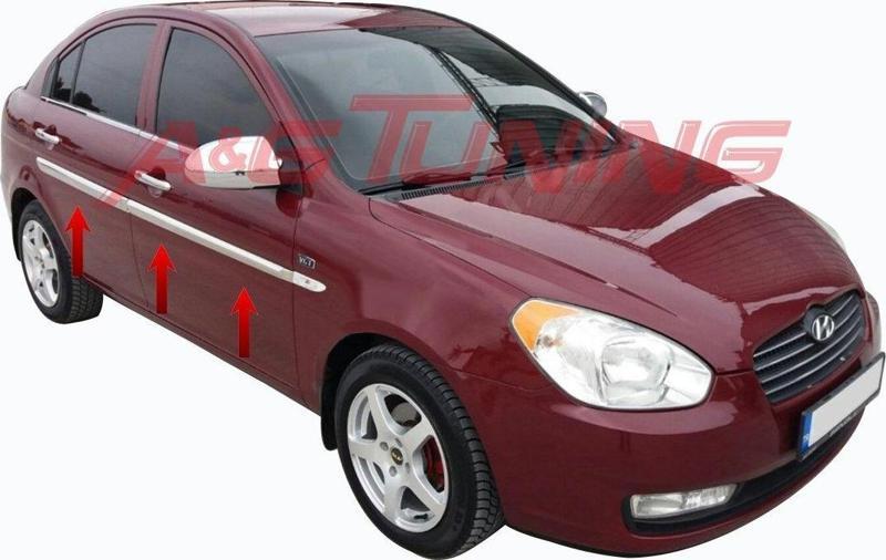 Hyundai Accent Era Krom Kapı Çıtası Takımı Paslanmaz Çelik