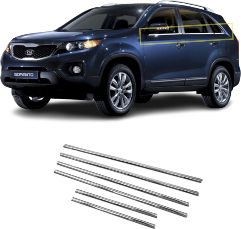 Kia Sorento Krom Cam Çıtası 6 Parça 2009-2015 Arası P.Çelik