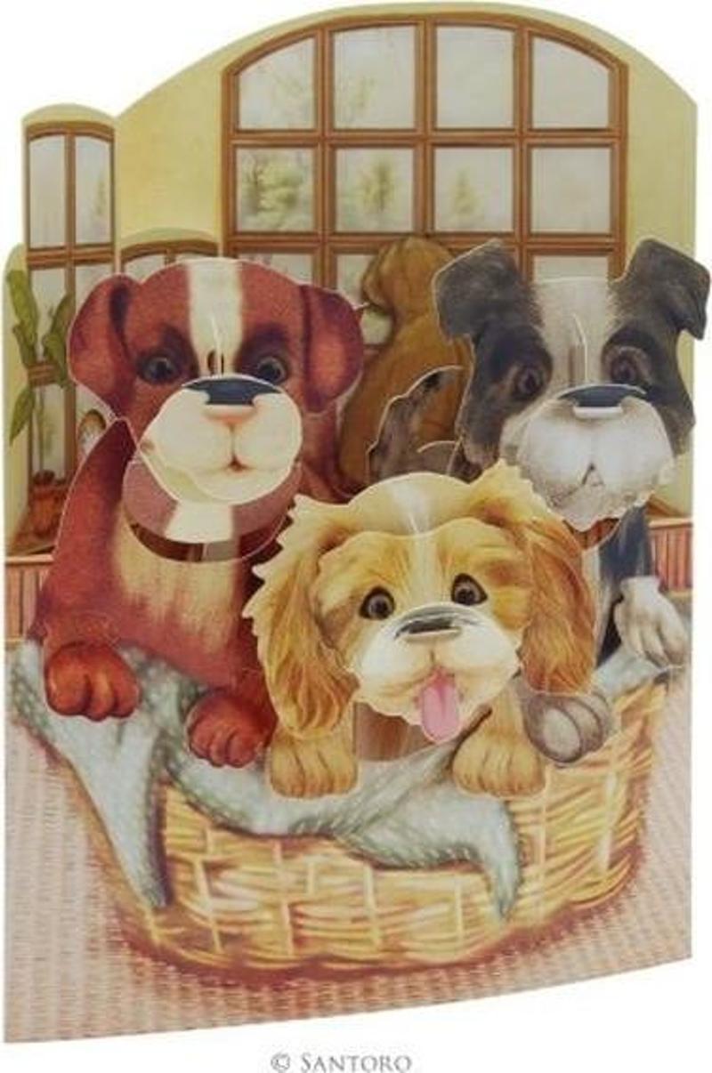 Santoro Gc-Swing Cards-Puppies In A Basket Sc150