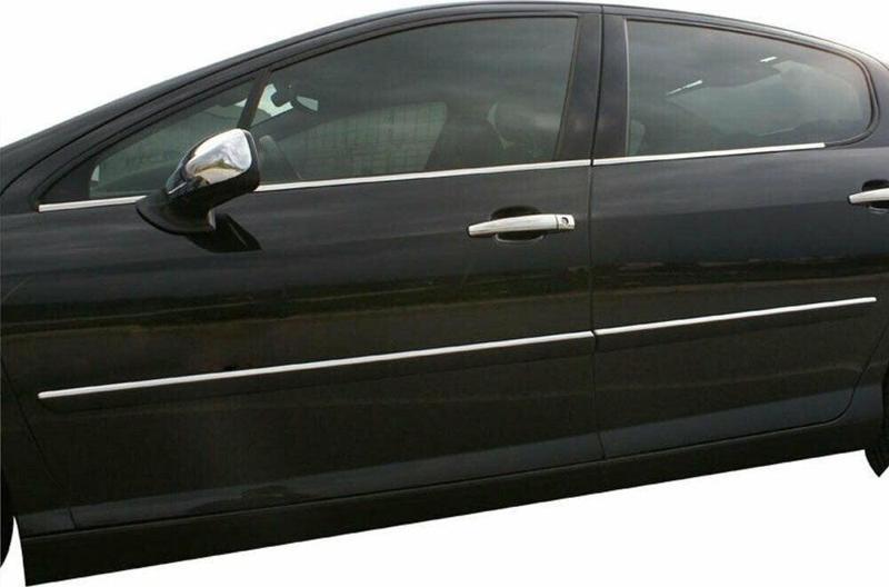 Peugeot 407 Krom Cam Çıtası Takımı 4 Parça Paslanmaz Çelik