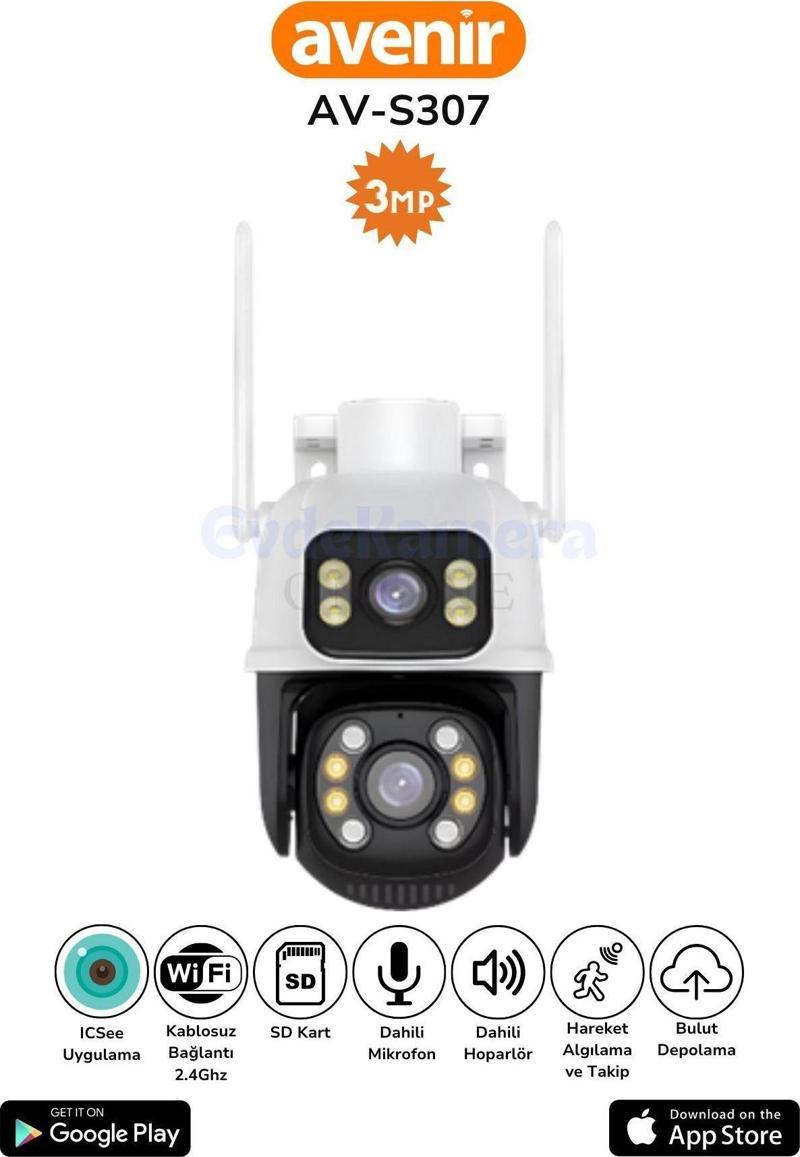 Av-S307 2 Kameralı Wifi 6Mp Onvif Dış Mekan Kamera