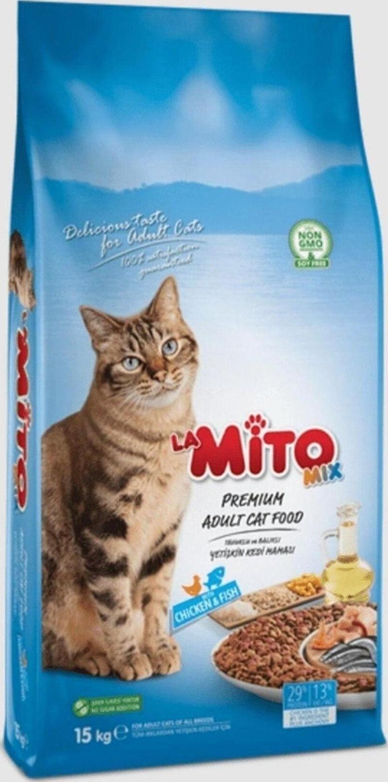 La Mix Adult Cat 15 Kg  Tavuklu Ve Balıklı Renkli Taneli Yetişkin Kedi Maması