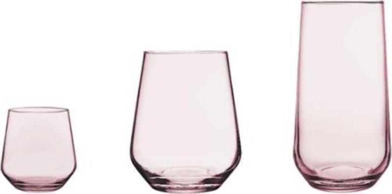 allegra su meşrubat bardak takımı - su bardağı seti 18 prç.pembe