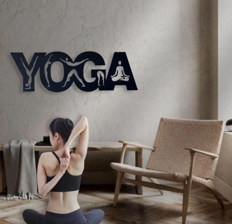 Yoga Metal Duvar Tablosu 100X32 Cm