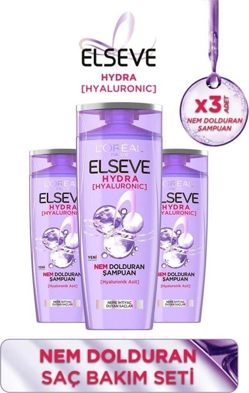 Loreal Hydra (hyaluronik Asit) Nem Dolduran Şampuan 390 Ml X 3 Adet