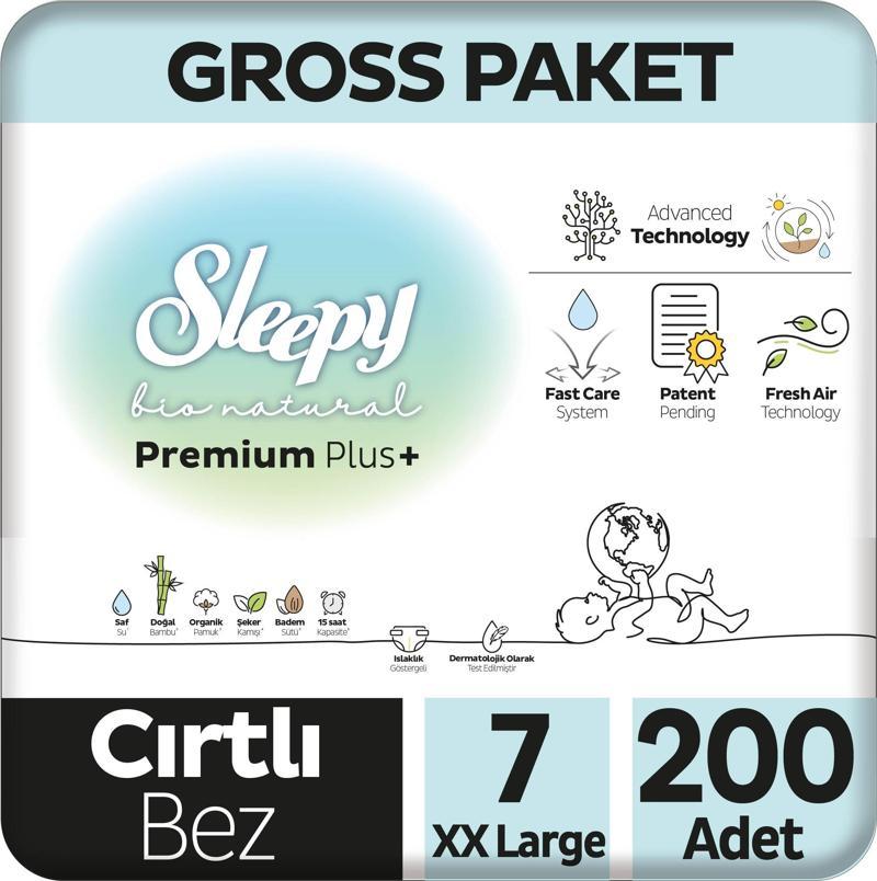 Bio Natural Premium Plus Gross Paket Bebek Bezi 7 Numara Xxlarge 200 Adet