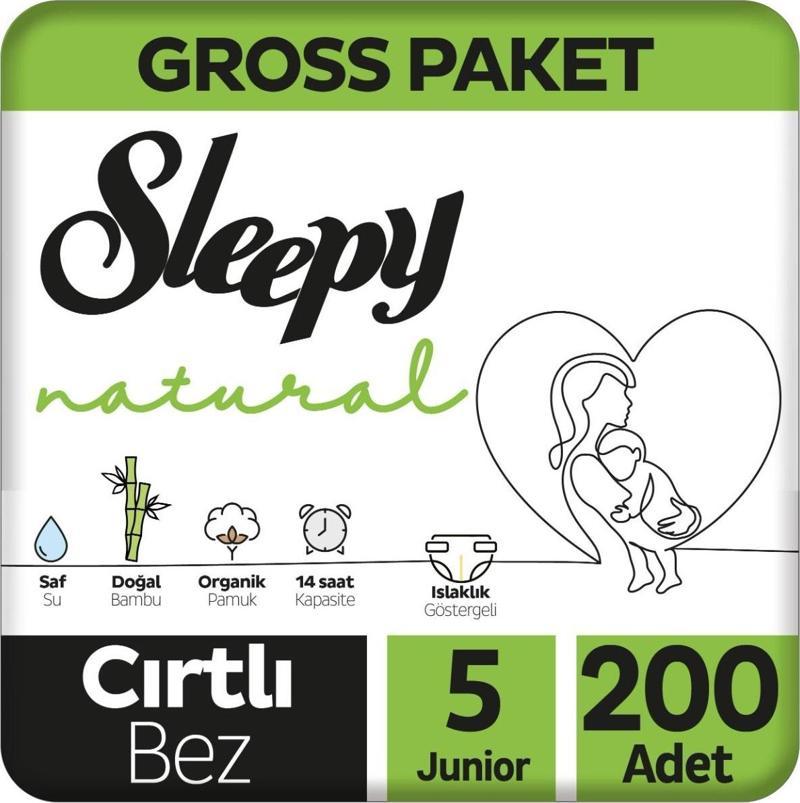 Natural Gross Paket Bebek Bezi 5 Numara Junior 200 Adet