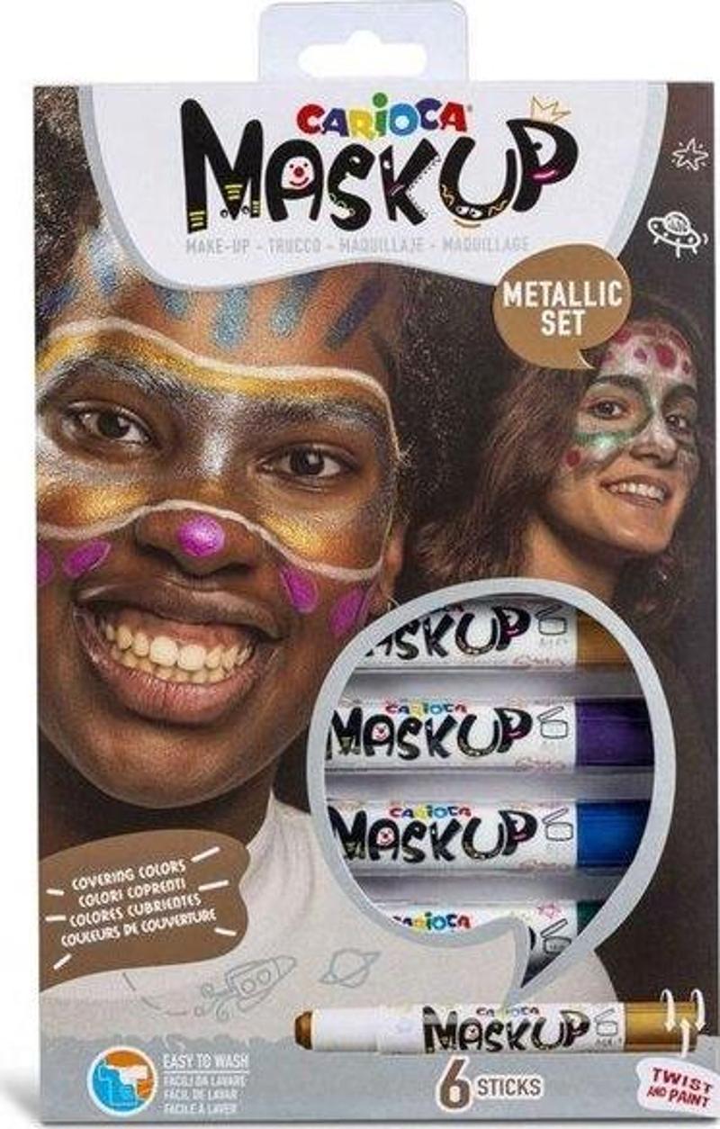 Metalik 6 Renk Mask Up Yüz Boyası