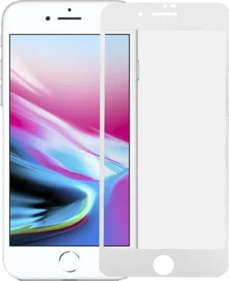 İphone 6S Plus Esnek Kırılmaz Ekranı Tam Kaplayan Mat Seramik Ekran Koruyucu Beyaz