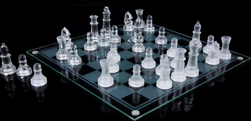 Glass Chess Cam Satranç Takımı (25 Cm X 25 Cm)