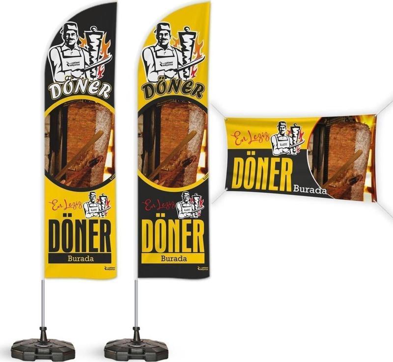 Döner 2 Yelken Bayrak + Branda Pankart Paketi V1