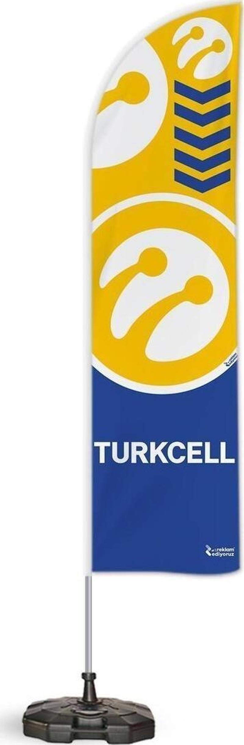 Turkcell Temalı Yelken Bayrak Takımı Sarı 1 Adet